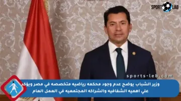 وزير الشباب يوضح عدم وجود محكمة رياضية متخصصة في مصر ويؤكد على أهمية الشفافية والشراكة المجتمعية في العمل العام